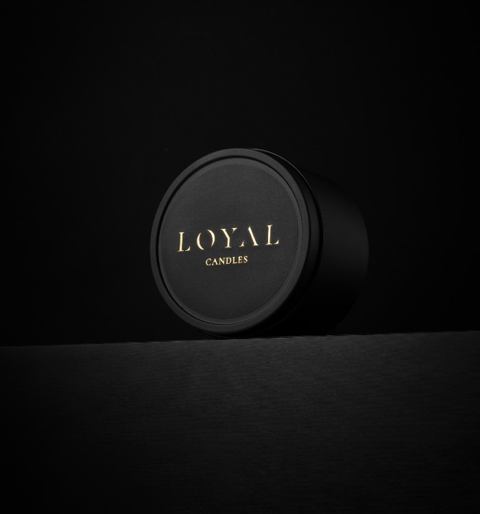 Black luxury soy candle tin