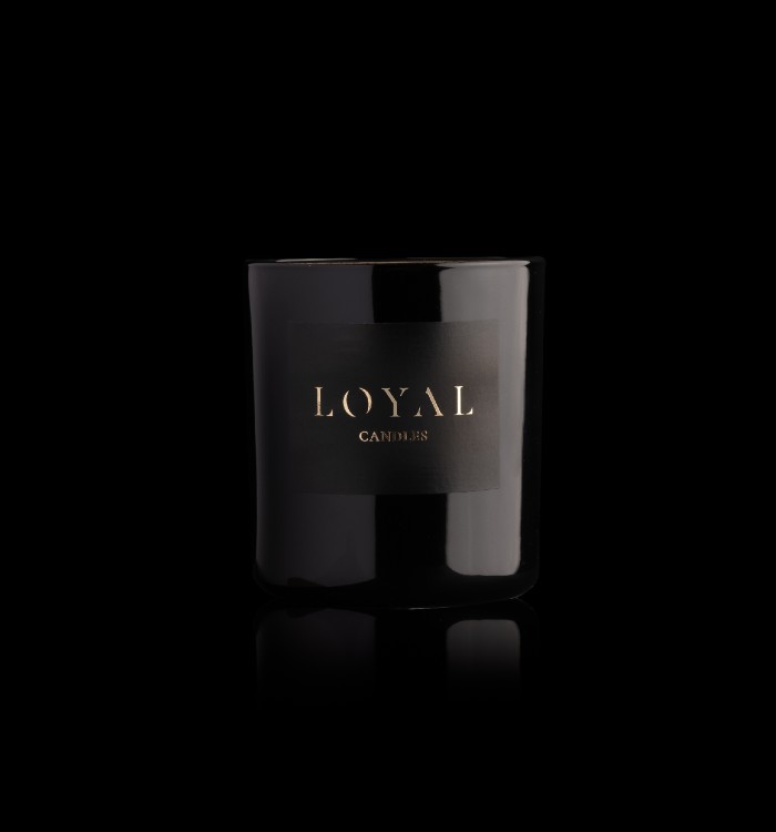 large black natural soy candle